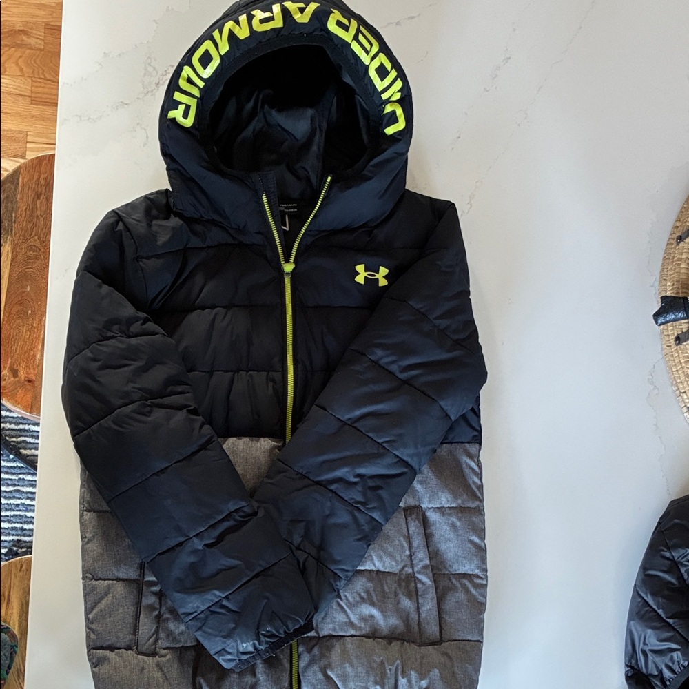 Under Armour Black and Gray Hooded Jacket